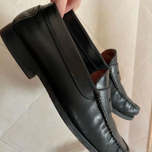 Antica Cuoria black leather men's moccasins used, size 42
