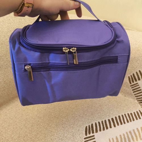 Toiletry bag new, purple, large capacity with multiple compartments