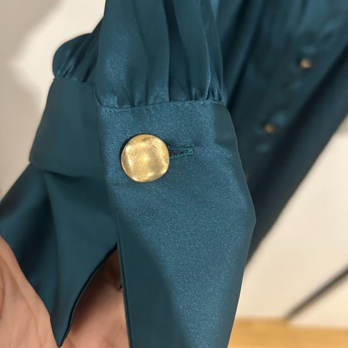 Zara satin-type petrol dress like new without belt