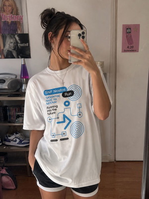 T shirt SNF Nostos Run καινούργιο, αθλητικό ύφασμα, oversized στυλ