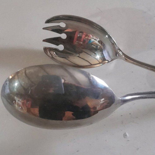 Silver-plated salad tongs like new, made in Italy