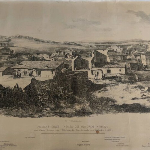Lithograph panorama of Athens 1835 used