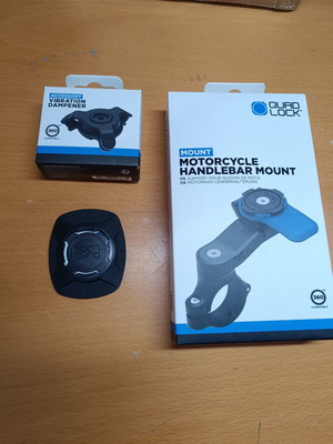 Σετ Quad Lock για μοτοσυκλέτα με βάση τιμονιού, αντικραδασμικό και universal adapter καινούργιο