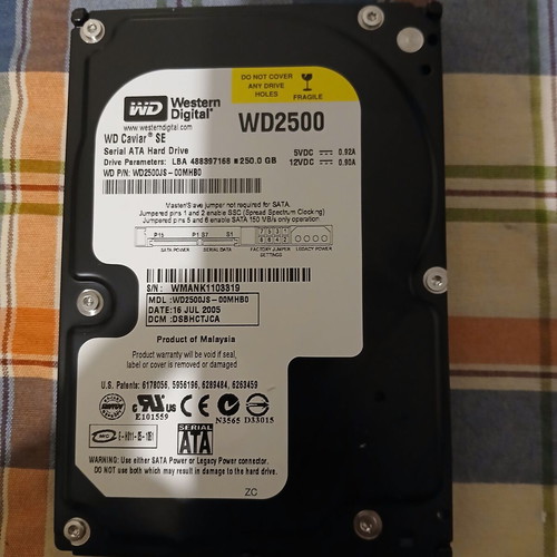 Western Digital HDD 3.5" 250 GB WD2500JB-00MHB0 SATA