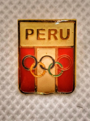 Collectible pin of Peru Olympic Organizing Committee used