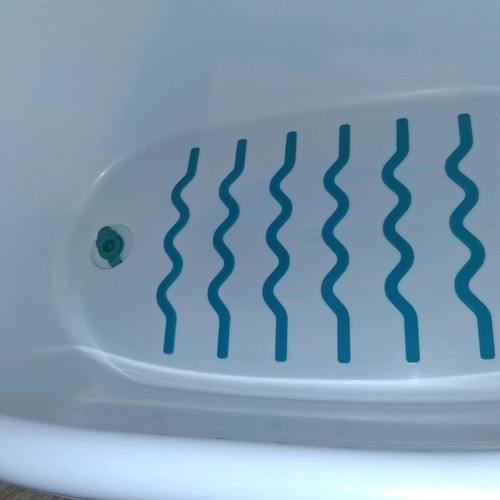 Baby bath white anti-slip with cap used