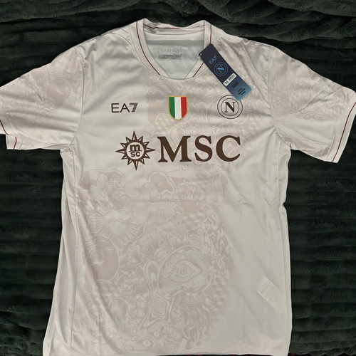 EA7 Napoli Away Jersey 2025/26 size M, like new, white
