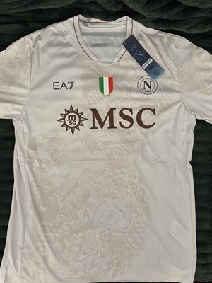 EA7 Napoli Away Jersey 2025/26 size M, like new, white