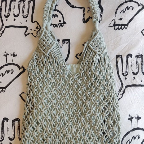 Zara mint green crochet shoulder bag like new, boho chic beach style