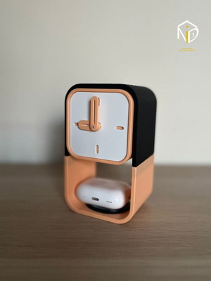 Clock Dock Station new, 3D printed organizer with clock and headphone stand