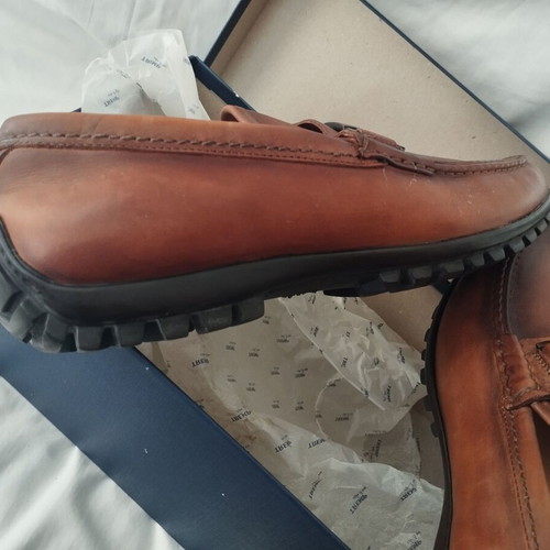GK Uomo Italian leather shoes like new, tan color, casual style, size 43
