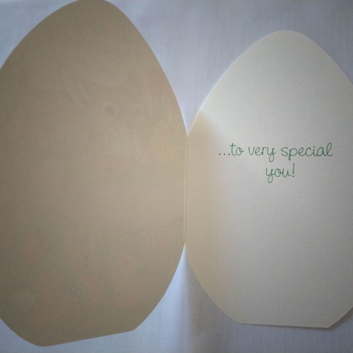 Easter card new, egg-shaped without envelope