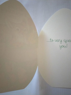 Easter card new, egg-shaped without envelope