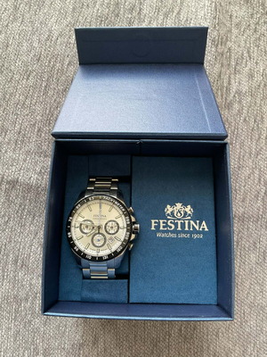 Festina ρολόι καινούργιο, ανδρικό, μπλε και ασημί