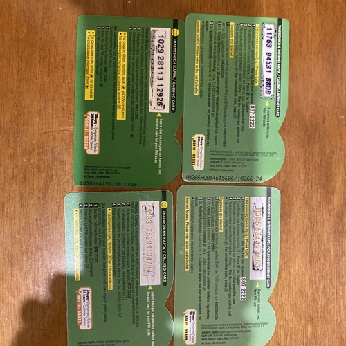 Phone cards like new, set of 4 different