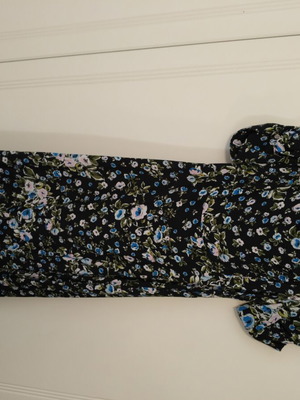 Zara long black floral dress, size M, like new