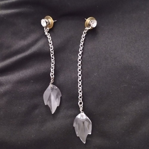 Folli Follie Asymmetric Earrings like new with silver hoops and crystals