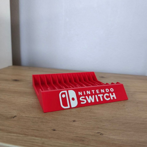 Nintendo Switch display stand new for 12 games, red 3D printed