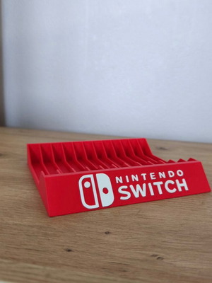 Nintendo Switch display stand new for 12 games, red 3D printed