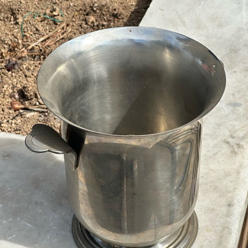 Vintage metal wine cooler champagne bucket used with handles retro design
