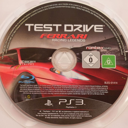 Test Drive: Ferrari Racing Legends PS3 game like new