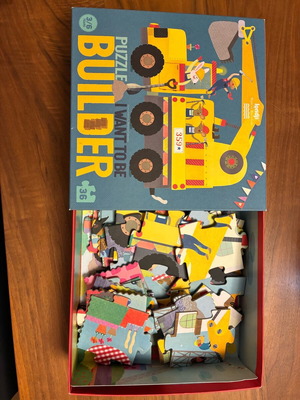 Children's puzzle 36 pieces used «I want to be builder»