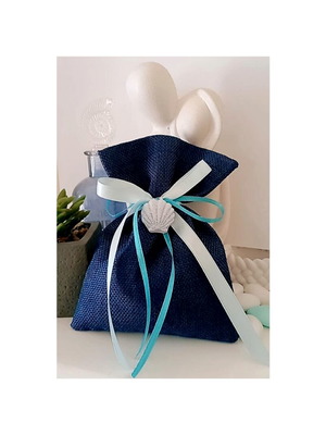 Handmade wedding favors pouch with ceramic shell made to order