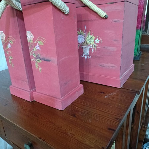 Wooden handmade wine storage boxes used, decorative
