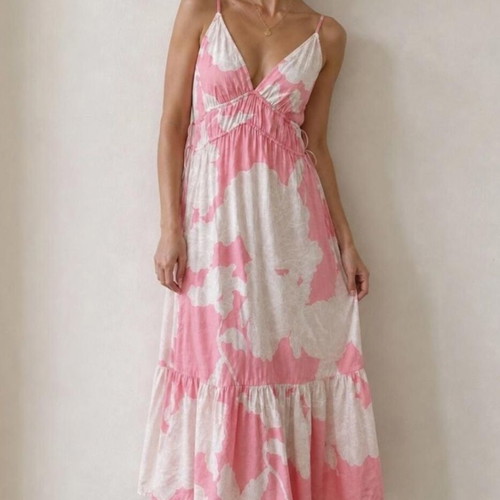 Maxi dress H&M small, like new, pink and cream floral
