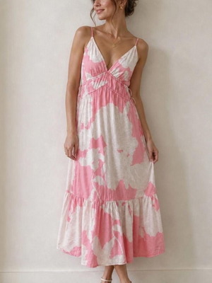 Maxi dress H&M small, like new, pink and cream floral