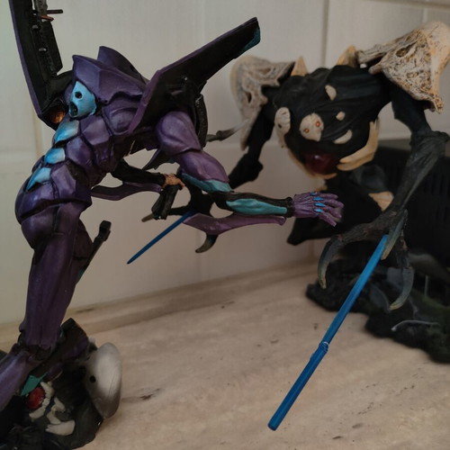 Neon Genesis Evangelion EVA-01 vs Sachiel Third Angel figures used set