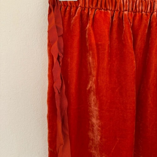 Midi velvet skirt H&M like new, orange-red with slits size M