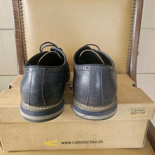 Camel Active leather men's shoes used, size 45, navy blue