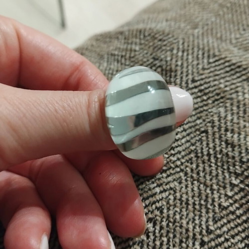 Folli Follie ring like new, summer style, size 51-52, white and gray