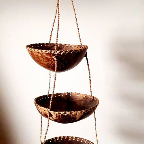 Decorative handmade coconut item used, 3 tiers