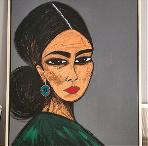 Πίνακας ζωγραφικής αυθεντικός με θέμα τη Frida Kalo
