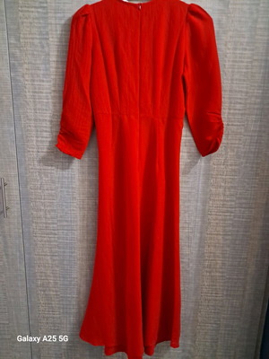 Sinsay midi dress with 3/4 sleeve red like new