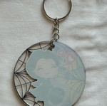 Witch with magic potion keyring like new, multicolor