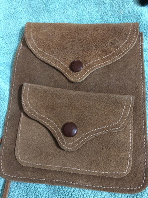 Leather hanging wallet handmade used