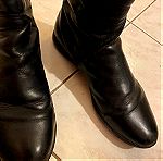  Μαύρες μπότες ΔΕΡΜΑ χαμηλές - 37 νούμερο