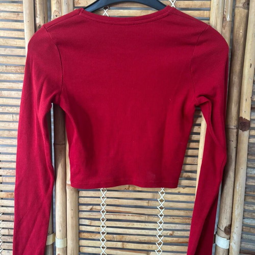 Zara Trafaluc Rib Crop Top Bordeaux like new, size M