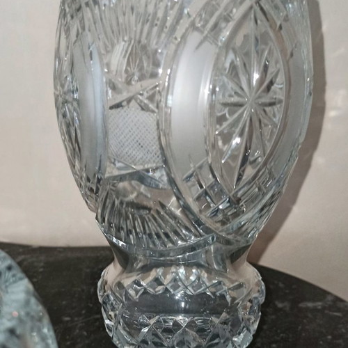 Crystal vases and fruit bowl like new, set of 3 pieces