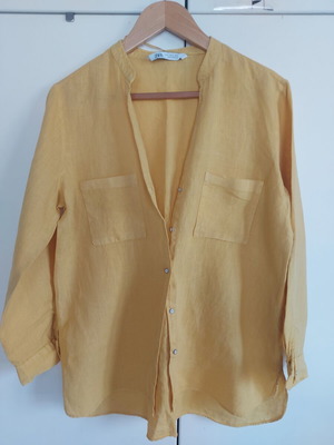 Linen shirt Zara new, yellow, size M