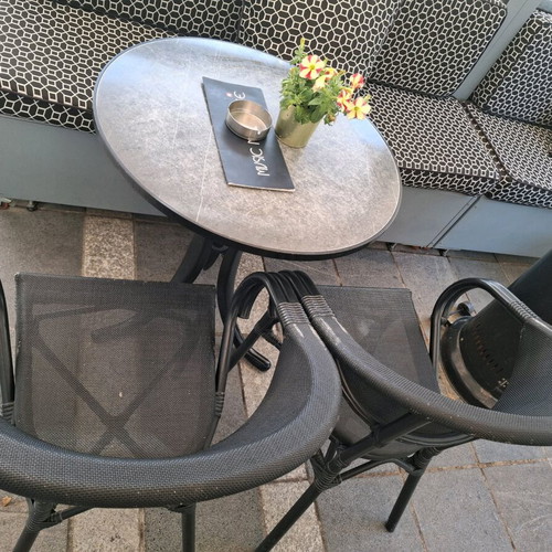 Bistrot Almeco aluminum textilene chairs used