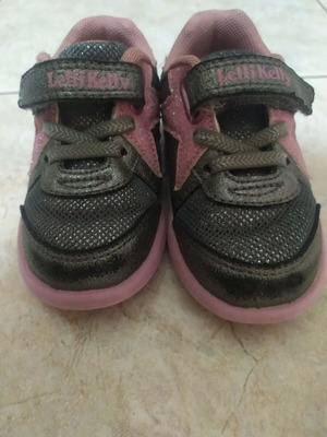 Lelli Kelly children's athletic shoes used, size 21, gray and pink