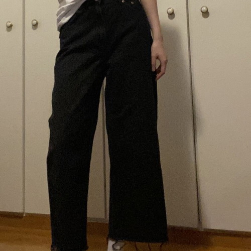 Pull & Bear black high waisted culotte jeans