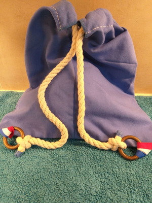 Τσάντα πλάτης πάνινη θαλάσσης μικρή σαν καινούργιο