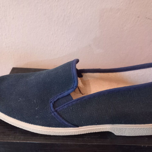 Blue canvas moccasins size 40