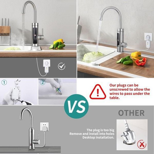 HOMELODY electric kitchen faucet with 3000W instant water heater, LED display