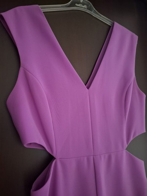 Mango jumpsuit size M used, purple with cutouts